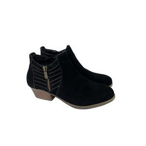 Skechers Black Ankle Booties with Tan Heel